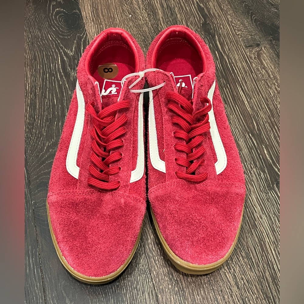Vans Old Skool Classic Red Suede Shoe US Size Men8 Women9.5 26cm New Without Box